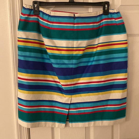 Talbots Multi Color Striped Cotton Skirt - Picture 2 of 4
